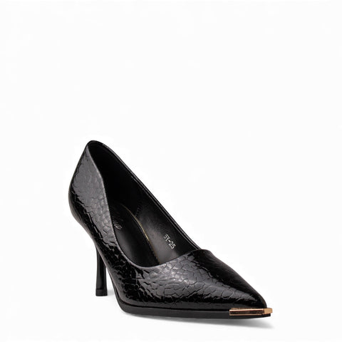 Europeon Union Women Black VernisLeather Heels #4717