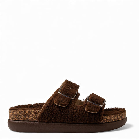 Europeon Union Women Brown Fur Slipper #4719