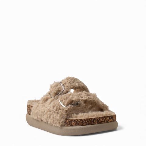 Europeon Union Women Beige Fur Slipper #4721