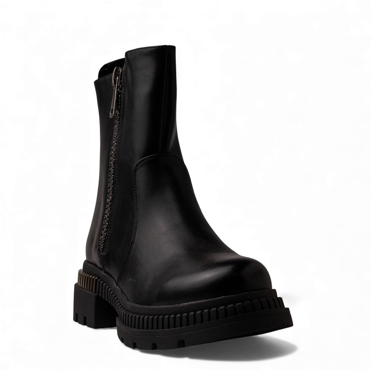 Europeon Union Women Black Leather Half Boot #4725