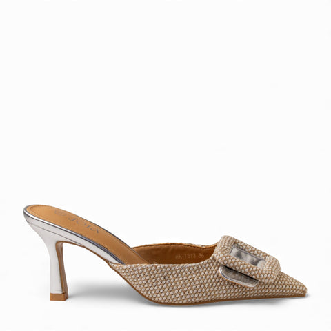 Europeon Union Women Sliver Magdool Heels #4727
