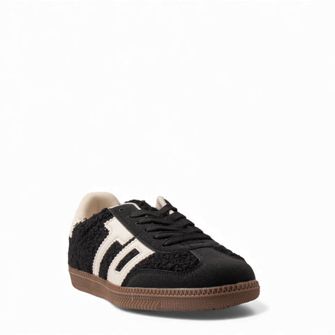 Europeon Union Women Black Fur Shoes #4736