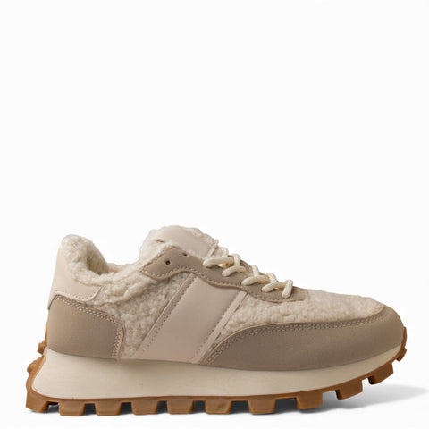 Europeon Union Women Beige Fur Shoes #4738