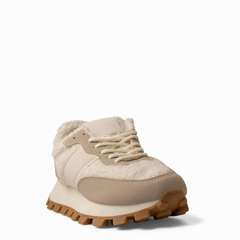Europeon Union Women Beige Fur Shoes #4738