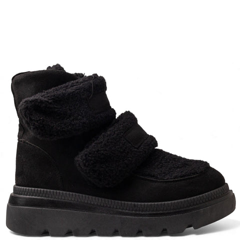 Europeon Union Women Black Fur Half Boot #4740