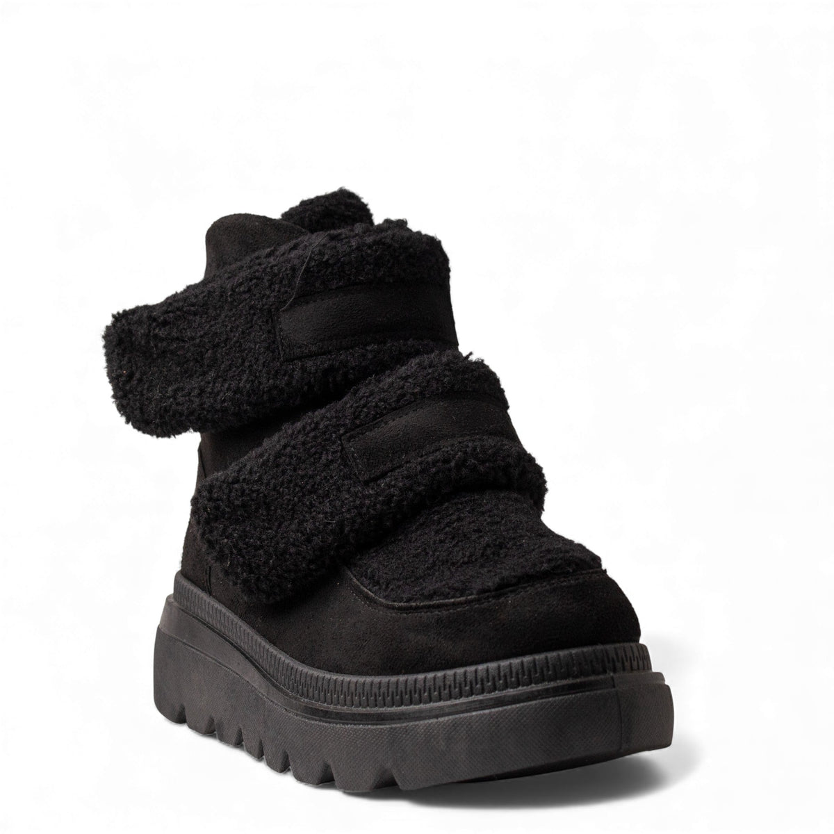 Europeon Union Women Black Fur Half Boot #4740