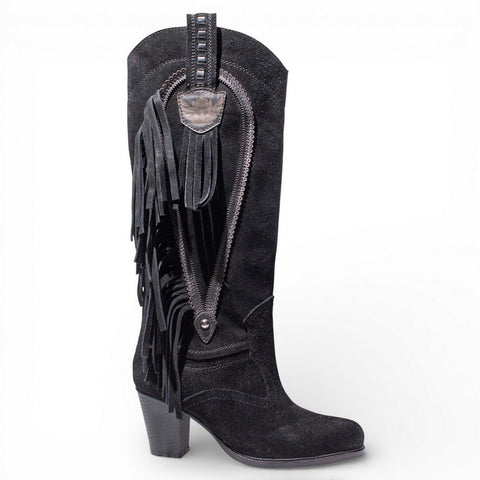 Women Black Chamois Boot #4744