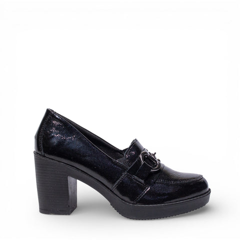 Italian Women Black VernisLeather Shoes #4745