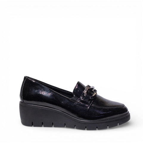 Italian Women Black VernisLeather Shoes #4748