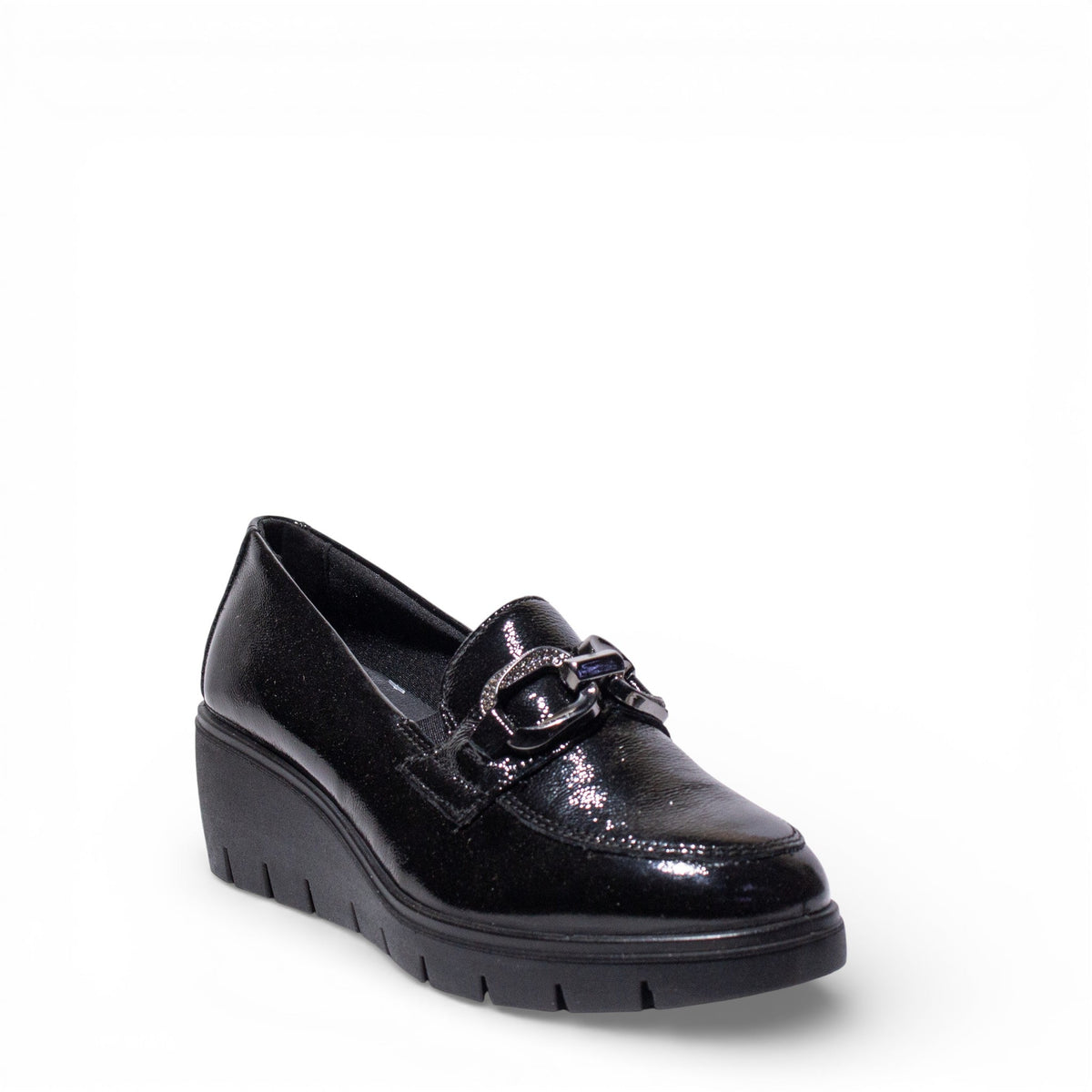 Italian Women Black VernisLeather Shoes #4748