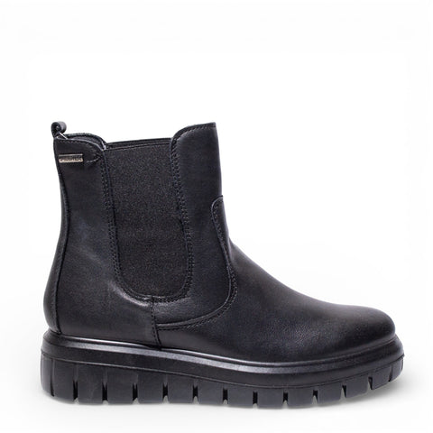 Italian Women Black Leather HalfBoot #4757