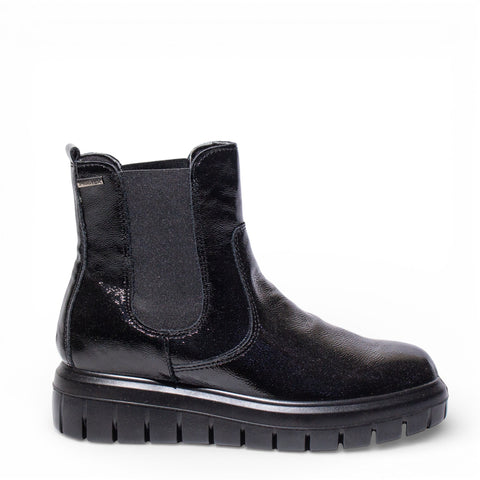 Italian Women Black VernisLeather HalfBoot #4758