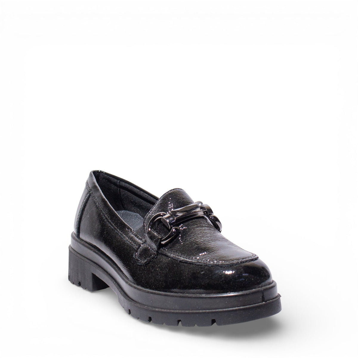 Italian Women Black VernisLeather Shoes #4760
