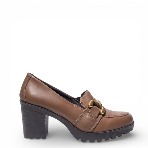 Italian Women Brown Leather Shoes #4765