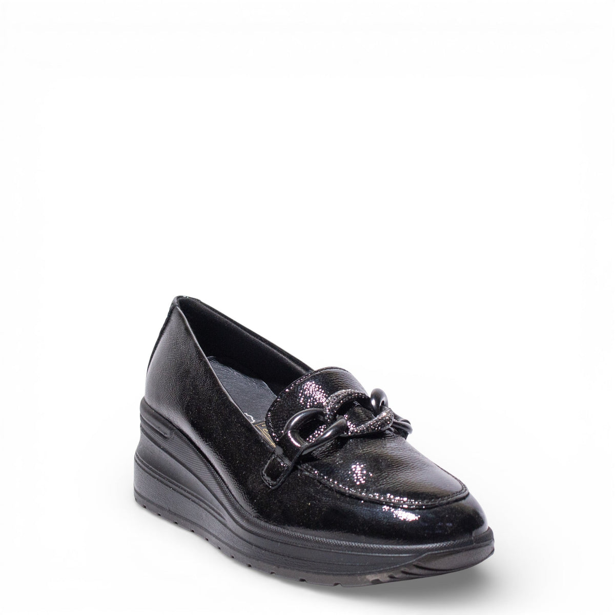 Italian Women Black VernisLeather Shoes #4767