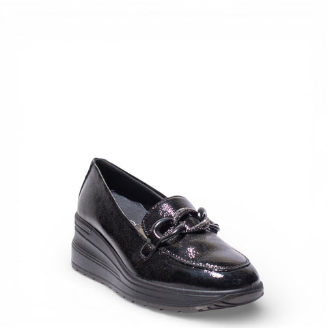 Italian Women Black VernisLeather Shoes #4767