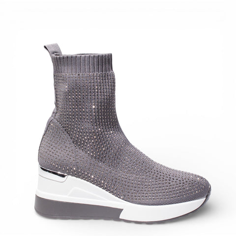 EuropeonUnion Women Grey Cloth HalfBoot #4770