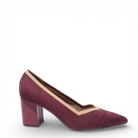 EuropeonUnion Women Maroon Cloth Shoes #4771