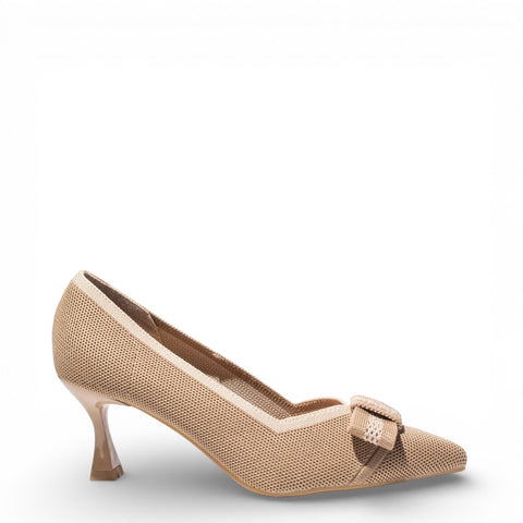 EuropeonUnion Women Beige Cloth Shoes #4775