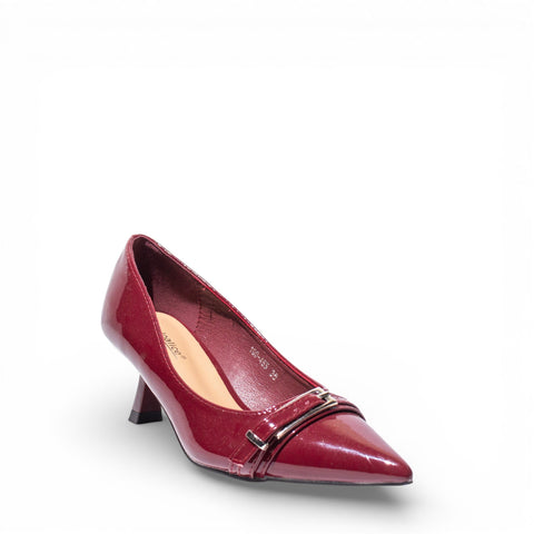 EuropeonUnion Women Maroon VernisLeather Shoes #4776