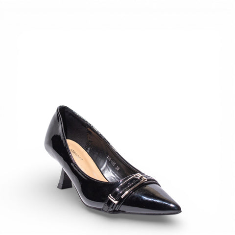 EuropeonUnion Women Black VernisLeather Shoes #4777