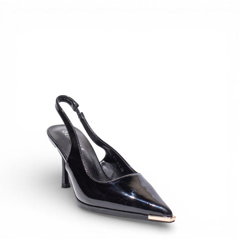 EuropeonUnion Women Black VernisLeather Heels #4781
