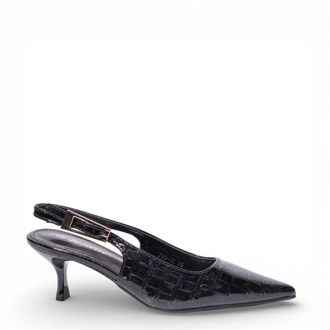 EuropeonUnion Women Black VernisLeather Heels #4783