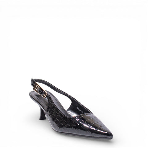 EuropeonUnion Women Black VernisLeather Heels #4783