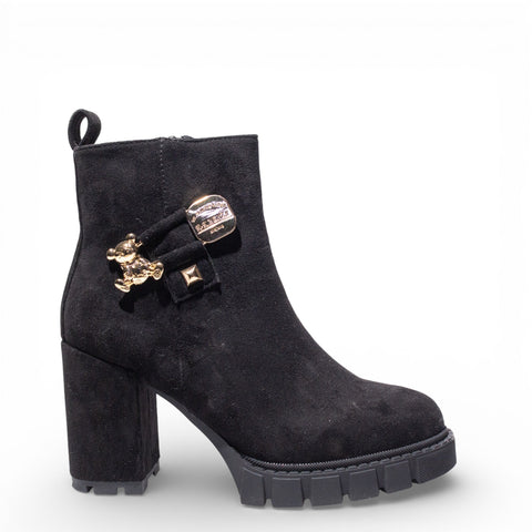 EuropeonUnion Women Black Chamois HalfBoot #4785