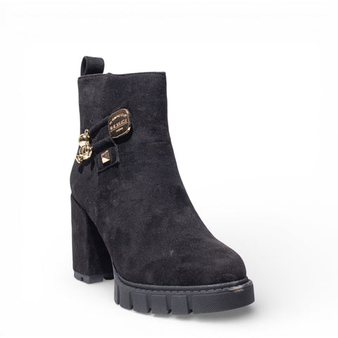EuropeonUnion Women Black Chamois HalfBoot #4785