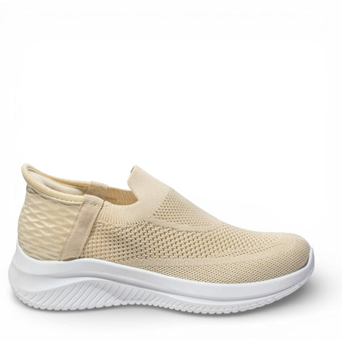 EuropeonUnion Women Beige Cloth Shoes #4796