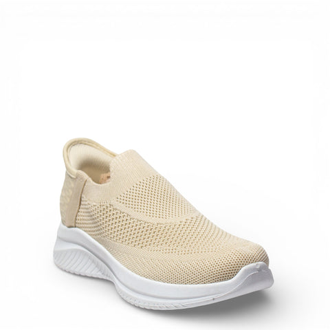 EuropeonUnion Women Beige Cloth Shoes #4796