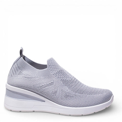EuropeonUnion Women Grey Cloth Shoes #4805