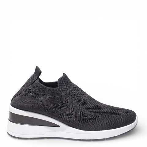 EuropeonUnion Women Black Cloth Shoes #4806