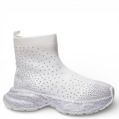 EuropeonUnion Women White Cloth HalfBoot #4812