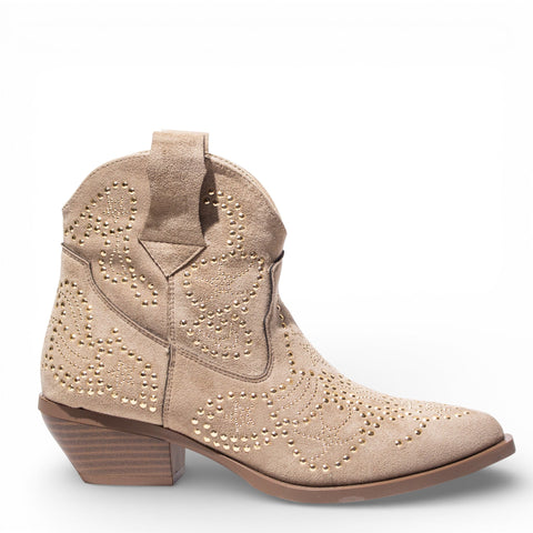 EuropeonUnion Women Beige Chamois HalfBoot #4822