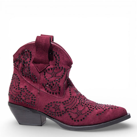 EuropeonUnion Women Maroon Chamois HalfBoot #4823