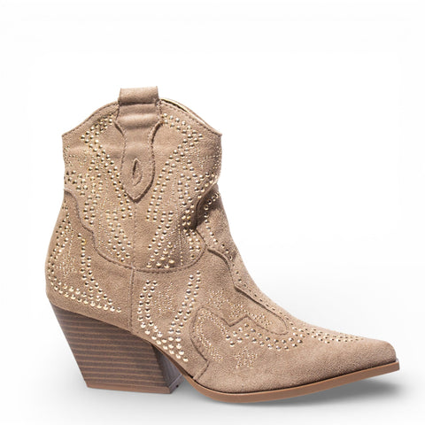 EuropeonUnion Women Beige Chamois HalfBoot #4826