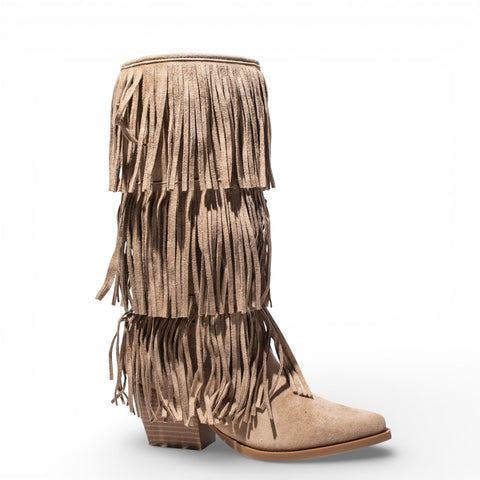 EuropeonUnion Women Beige Chamois Boot #4833