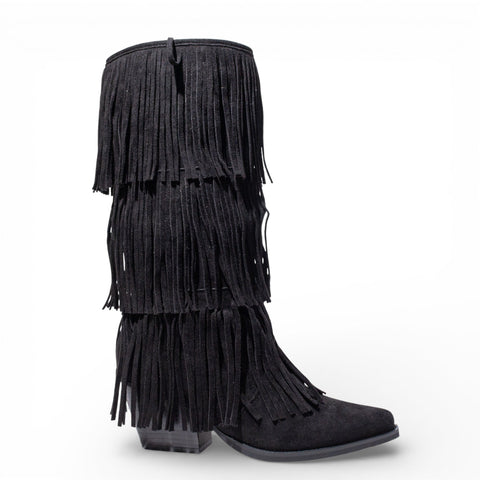 EuropeonUnion Women Black Chamois Boot #4834