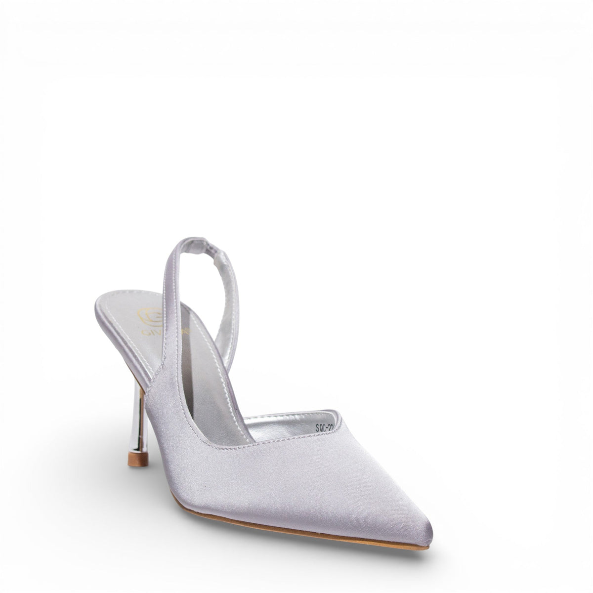 EuropeonUnion Women Silver Satin Heels #4837