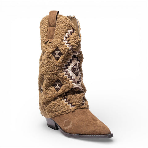 EuropeonUnion Women Cafe Fur HalfBoot #4840