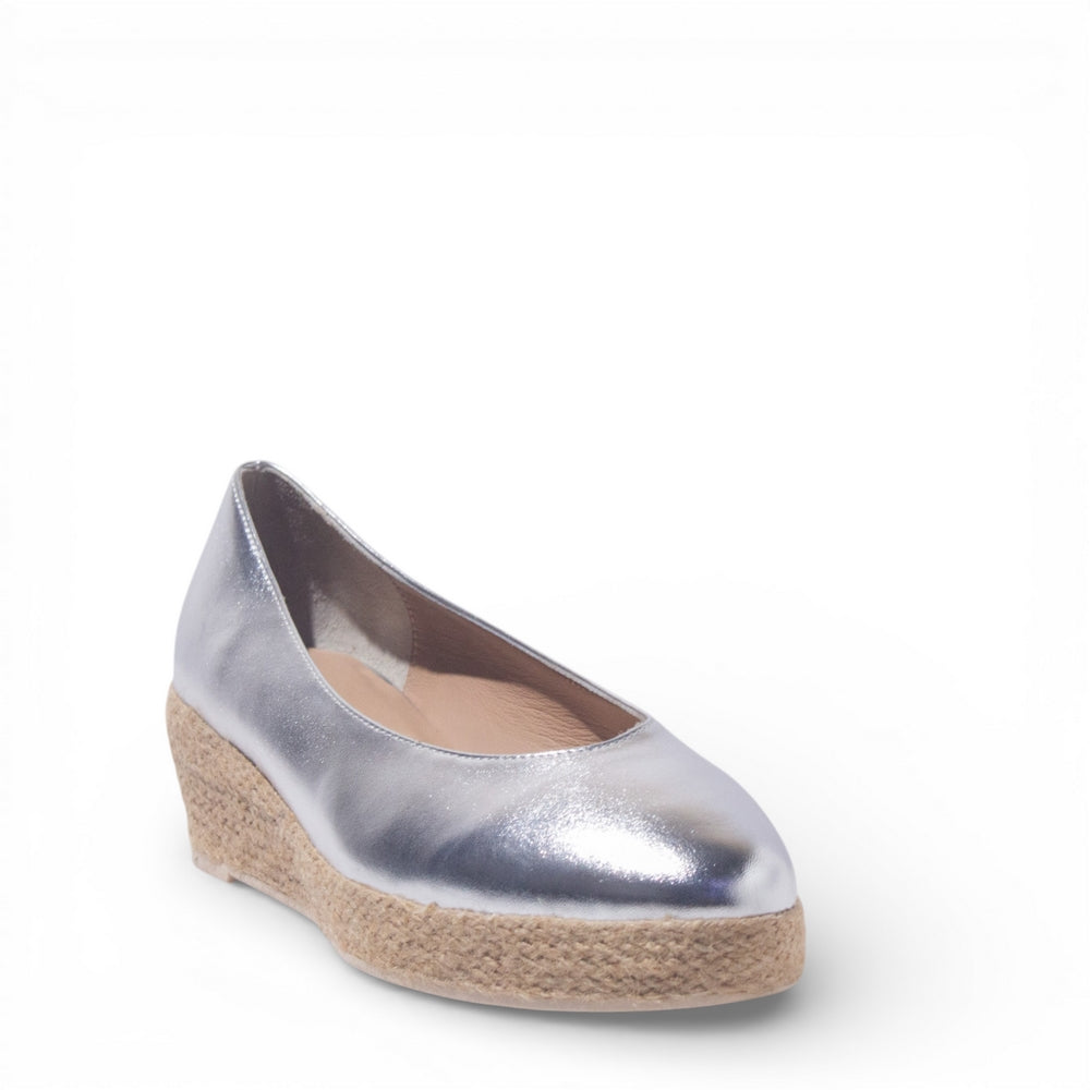 Women Silver Leather Shoe #4851