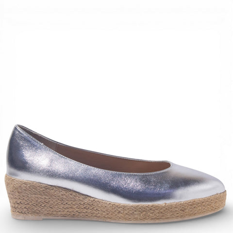 Women Silver Leather Shoe #4851