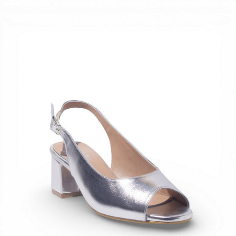 Women Silver Leather Sandal #4884