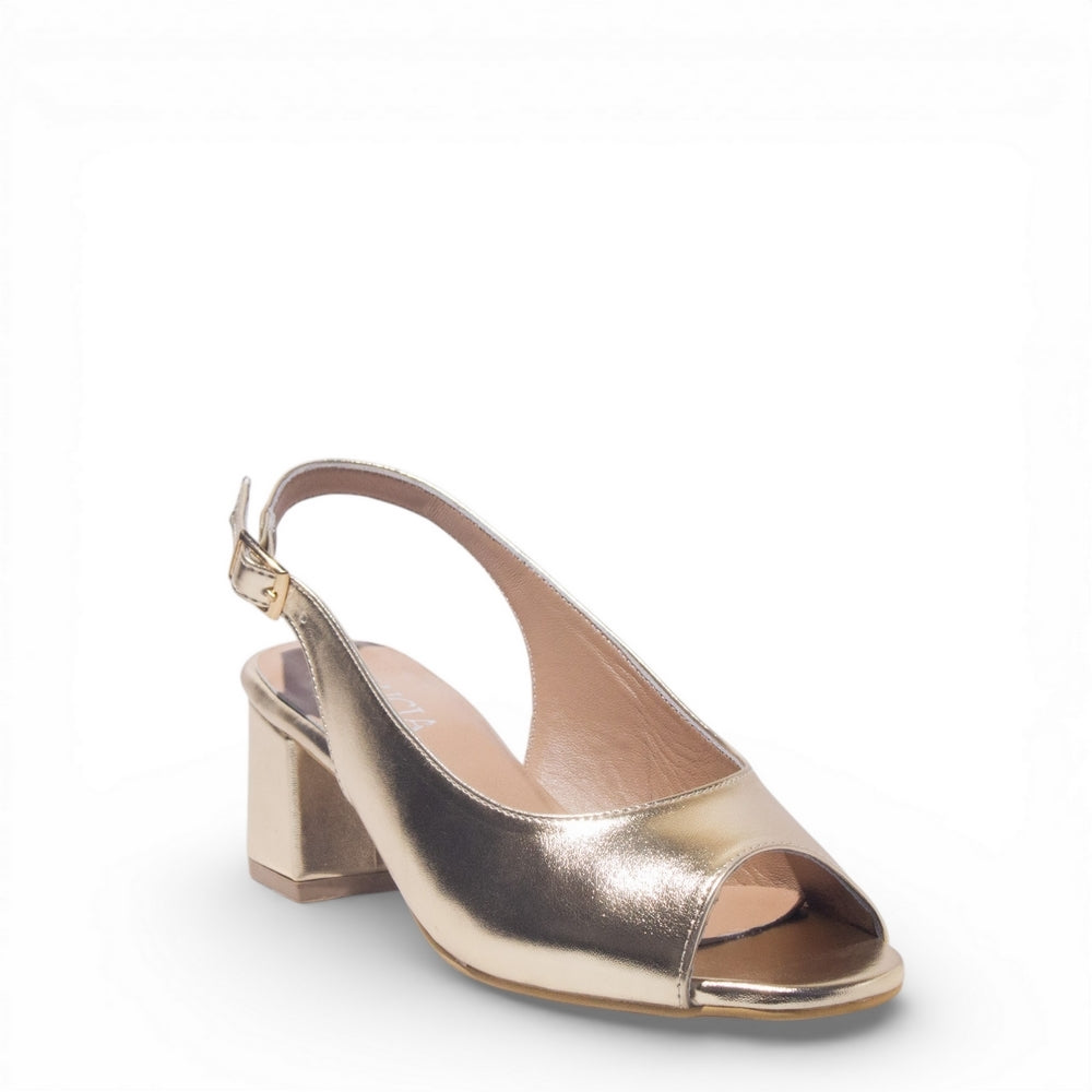 Women Gold Leather Sandal #4885