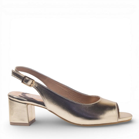 Women Gold Leather Sandal #4885