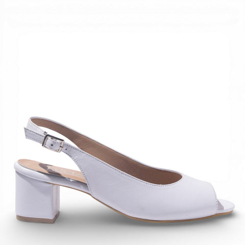 Women White Leather Sandal #4886