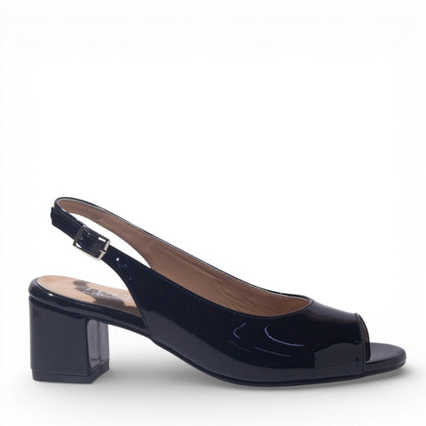 Women Black Vernis Leather Sandal #4887
