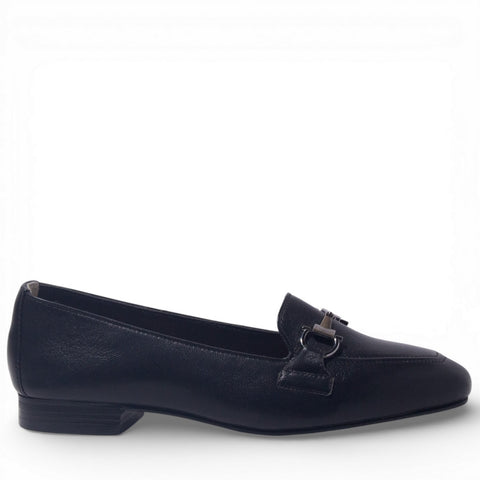 Women Black Leather Mules #4893